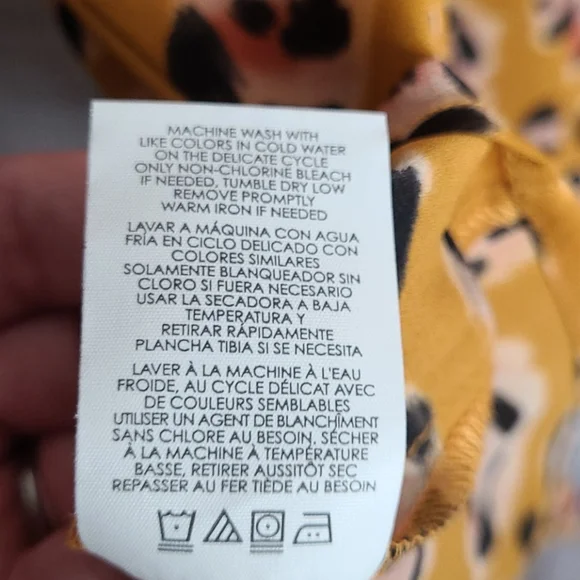 CAbi Yellow Pink Prowl Leopard Print Blouse Top Size Small - Picture 5 of 5